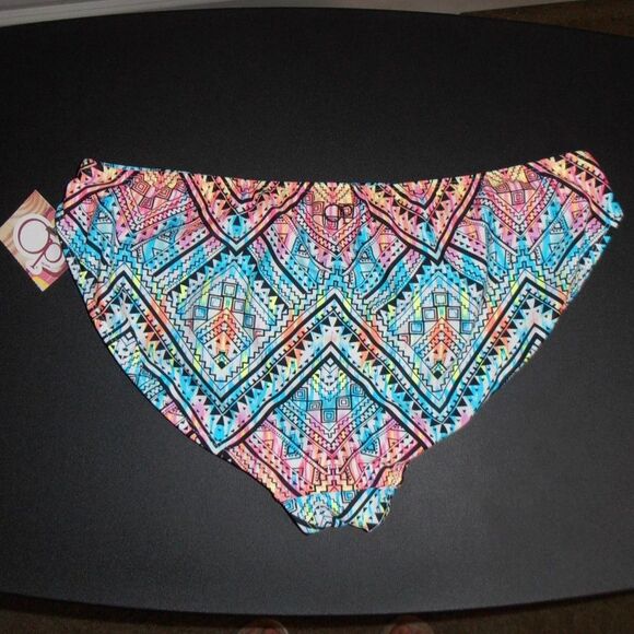 NWT OP Bikini Bottoms – XL – Bright Aztec Tribal Print Swimwear - Picture 2 of 3